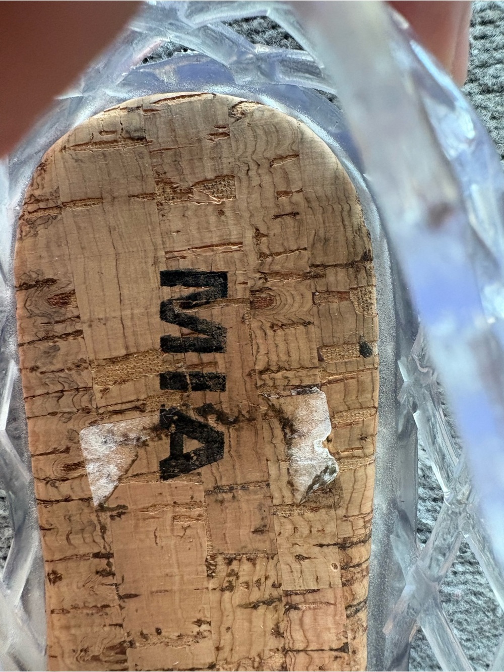Steve Madden Clear Woven Jelly Slip-On Flats Cork Insole Round Toe US 7 - Picture 6 of 7